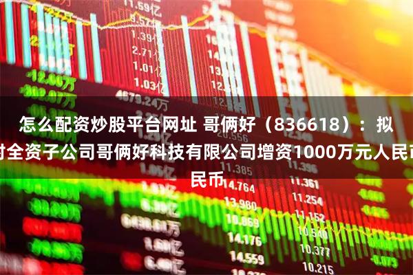 怎么配资炒股平台网址 哥俩好（836618）：拟对全资子公司哥俩好科技有限公司增资1000万元人民币